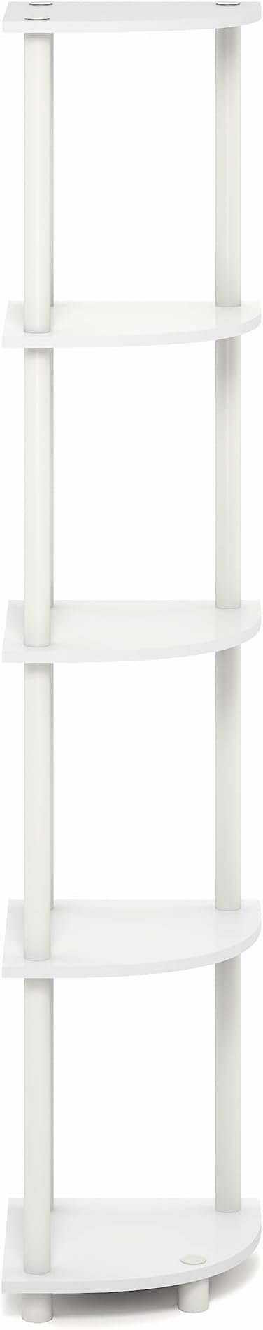 Furinno Turn-N-Tube Corner Shelf, 5-Tier Corner Bookshelf, Open Storage Shelves - Image 10