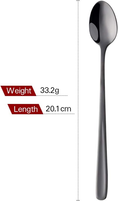 Buyer Star Long Handle Iced Tea Spoons Set of 6, 8 inch 18/10 Coffee Spoon Sets - Image 7