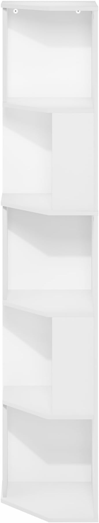 Furinno ECON Corner Shelf, 5-Tier Corner Book Shelf, Standing Storage Shelves - Image 7