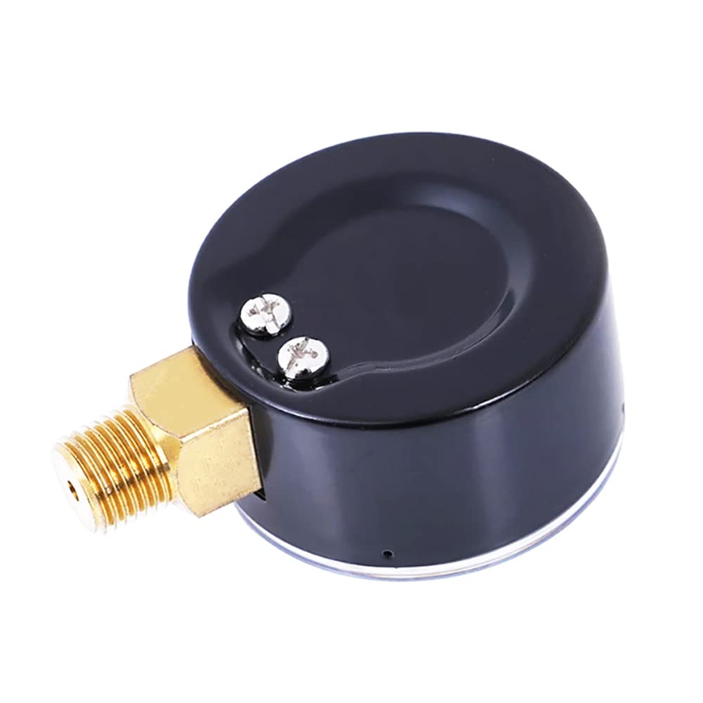1/4" NPT Pressure Gauge 60Psi Steel Economical All Purpose with Brass Internals 2" Dial Display Bottom Mount