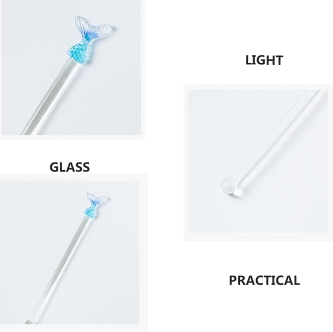 4PCS Cocktail Drink Stirrers Swizzle Sticks Glass Coffee Stirrers Stirring - Image 6