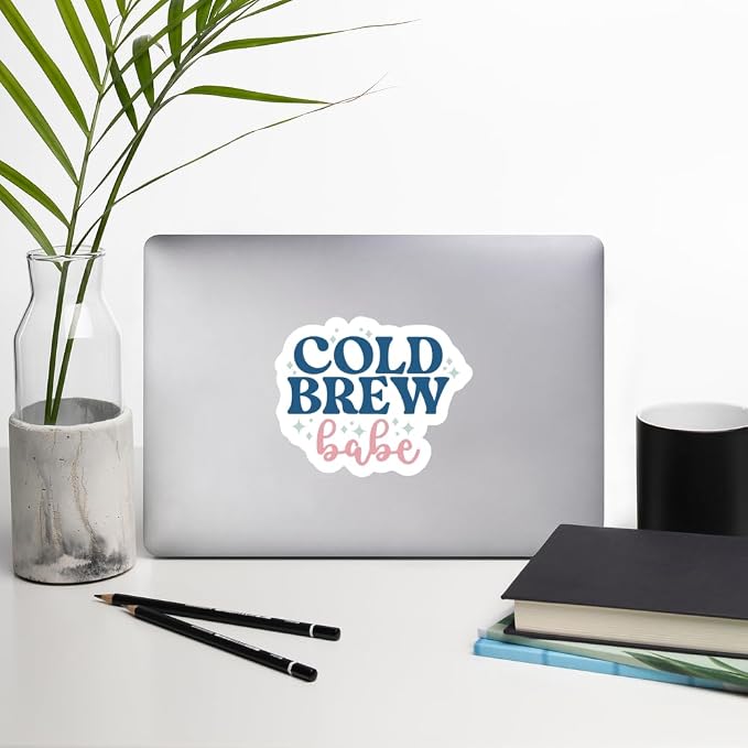 Sticker Cold Brew Babe Trendy Coffee Quote Laptop Water Bottle Gift IC1P19 - Image 7