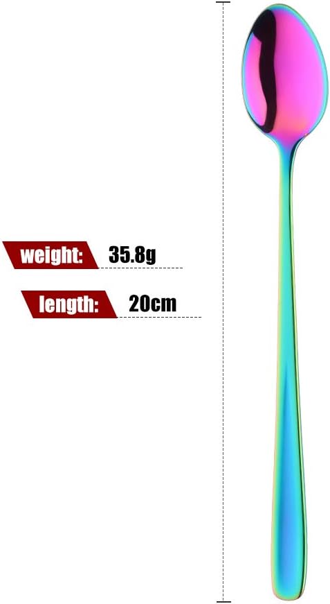Buyer Star Long Handle Iced Tea Spoons Set of 6, 8 inch 18/10 Coffee Spoon Sets - Image 7