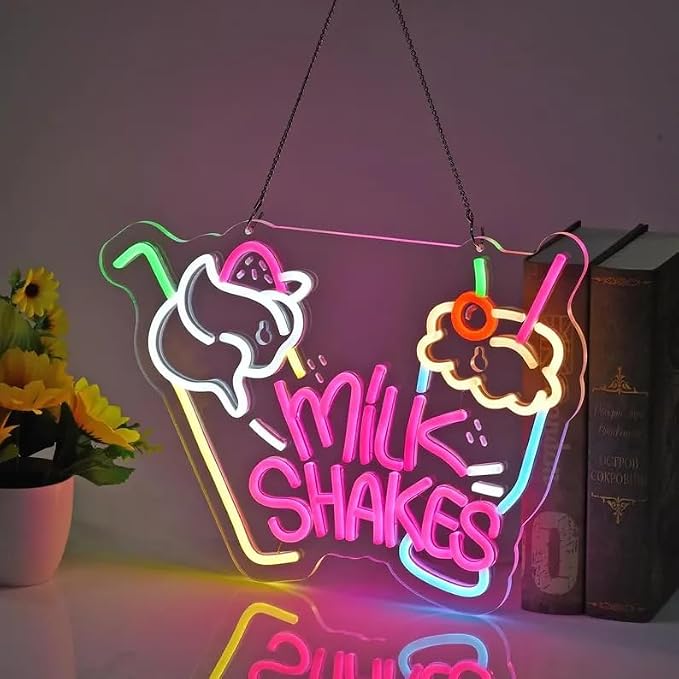 Milk Shakes Neon Sign, Milkshake LED Light, Ice Cream Shop Frozen Yogurt Bar - Image 6