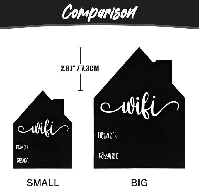 WiFi Password Sign Wooden WiFi Sign Wireless Network Sign Table Chalkboard - Image 7