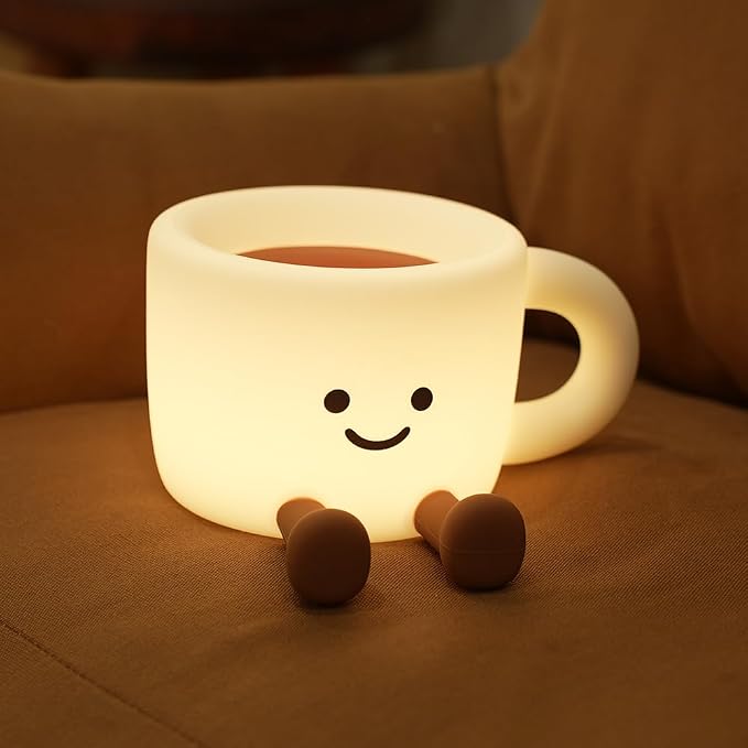 Coffee Cup Night Light, 7 Colors Dimmable Bedside Lamp, Touch Control Night Lamp - Image 9