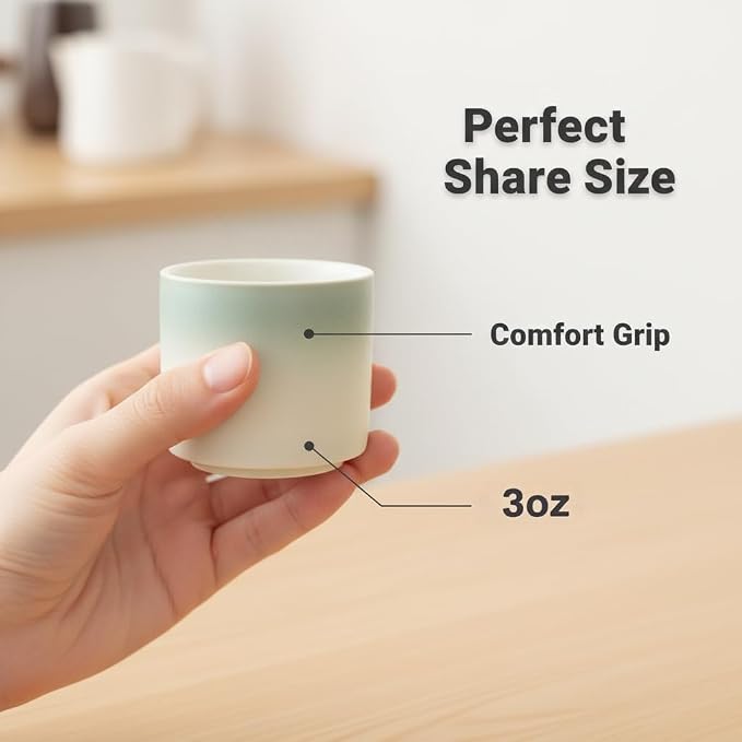 Ceramic Espresso Cups Small Modern Coffee Cup Thick Walled, Handleless - Image 5
