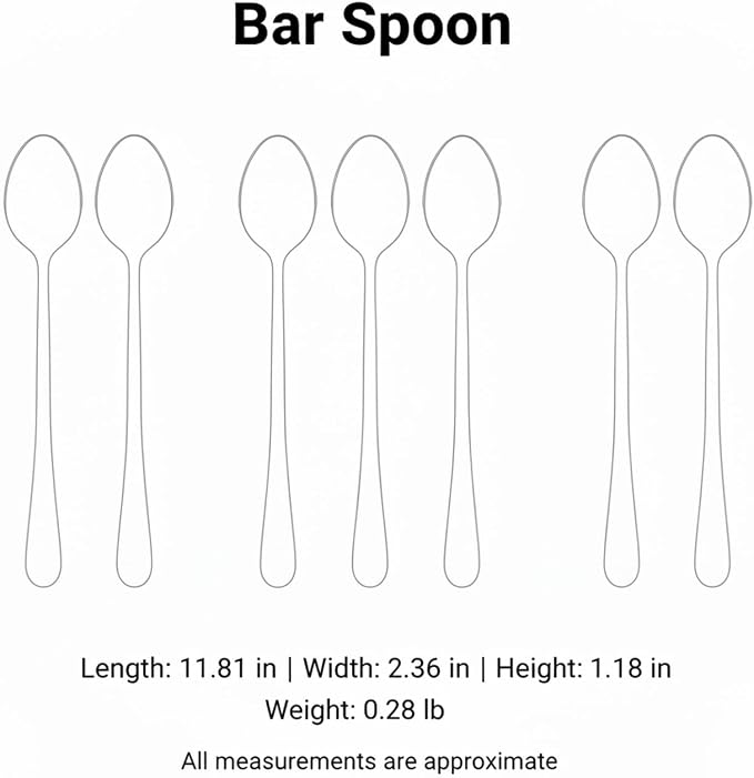 Multipurpose Black Stainless Steel Bar Spoon, 11.8 Inch Long Handle Mixing Tool - Image 7