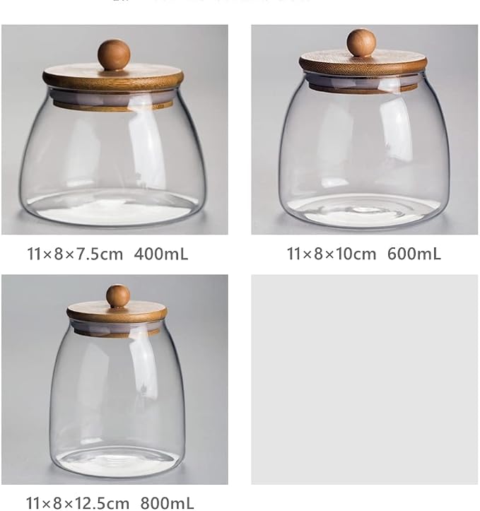 Glass Canister with Lid Glass Jar with Airtight Bamboo Lid 20 OZ Apothecary Jar - Image 9