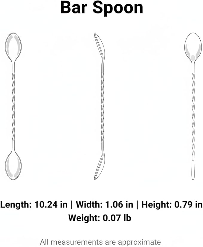 Stainless Steel Bar Spoon with Twisted Handle - Image 7