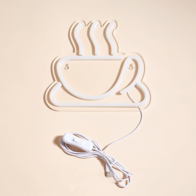Coffee Cup LED Neon Sign, Neon Lights Sign Powered By 5V USB, Used - Image 5