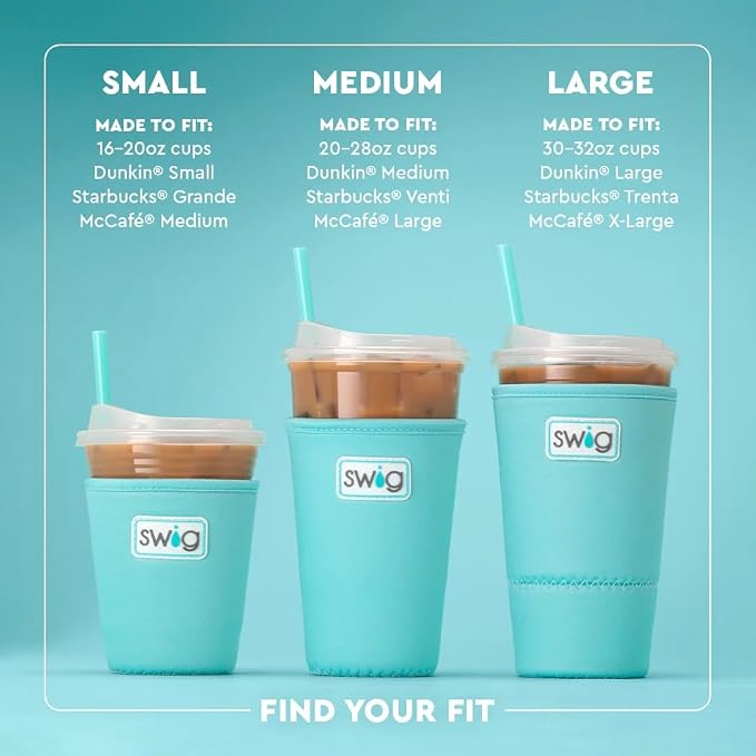 Swig Life Large Iced Cup Coolie, 30-32oz Iced Coffee Cup Insulator Sleeve - Image 7