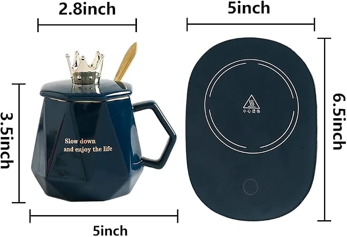 Coffee Warmer for Desk, with Mug Set. Cup Warmer Tea Warmer, Electric Beverage - Image 6