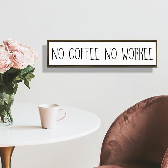 Funny Coffee Signs Decor, Funny Offices Decor, Coffees Work Humor Wood Signs - Image 6