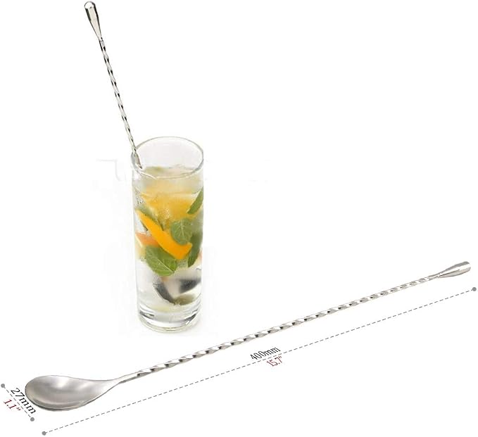 15.7“ Extra Long Cocktail Mixing Spoon Set Food-Grade 18/8 Stainless Steel - Image 5