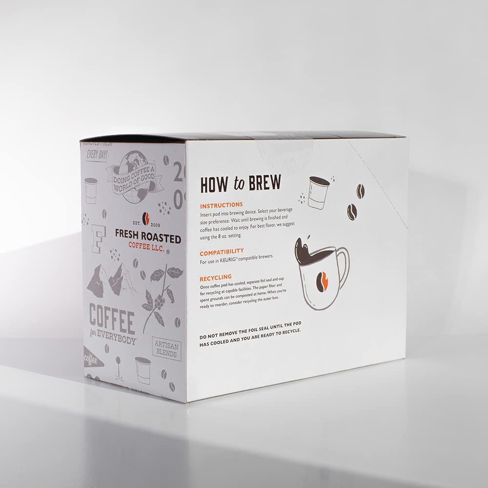 Fresh Roasted Coffee, Blackbeard's Revenge, Medium Roast, 72 Pods for K Cup Brewers