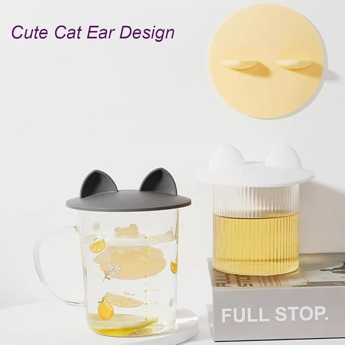 4Pack Cute Cat Ear Cup Lid Cover, JCSMARTEC Silicone Creative Anti-Dust Rubber - Image 7