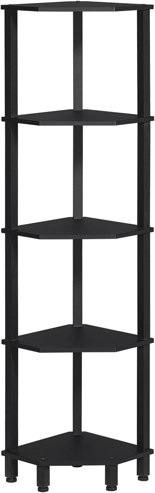YUFAM 5-Tier Corner Shelf with Sturdy 5-Leg Base, Wooden Corner Bookshelf - Image 8