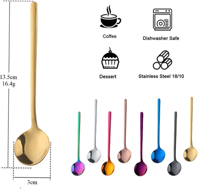 TEHAHA 8 Pcs Coffee Spoons, Stainless Steel Espresso Spoon,5.3 Inches Mini Tea - Image 7