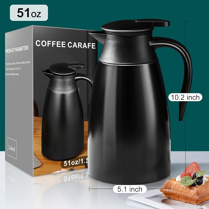 PARACITY Coffee Carafes for Keeping Hot, 18/8 Carafe for Hot Liquids, Double - Image 7