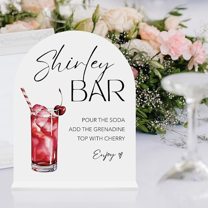 Shirley Temple Bar Sign Shirley Temple Cherry Mocktail Drink Station - Image 6