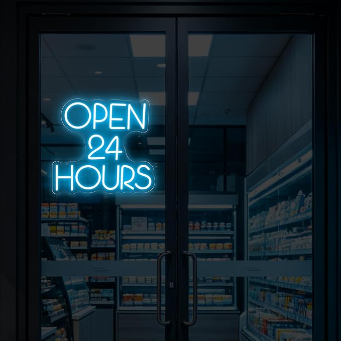 Open 24 Hours Neon Sign, Open Bar Neon Sign, Business Open LED Light, Shop Club - Image 8