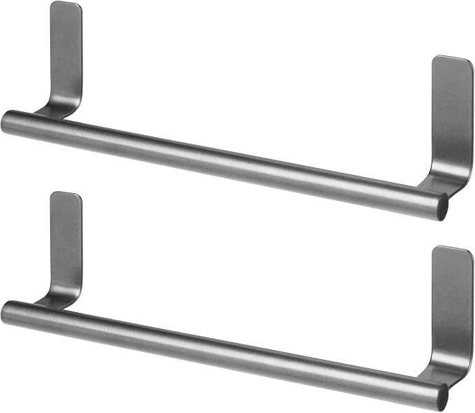 mDesign Steel Wall-Mounted Towel Rack Storage Holder - Image 9