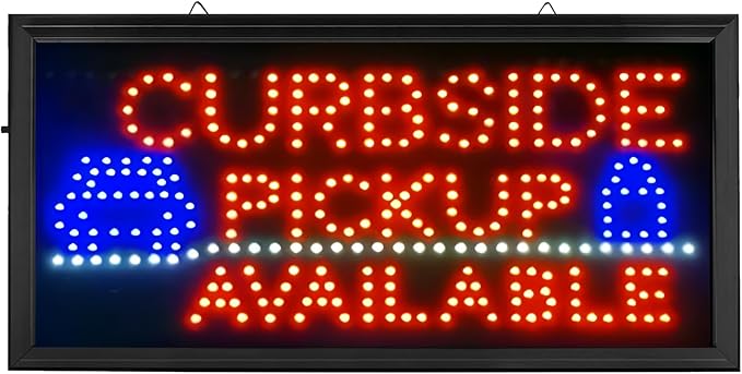 Ultra Bright CURBSIDE Pickup Available 19'"x10 Open LED Neon Business Motion by E-ONSALE