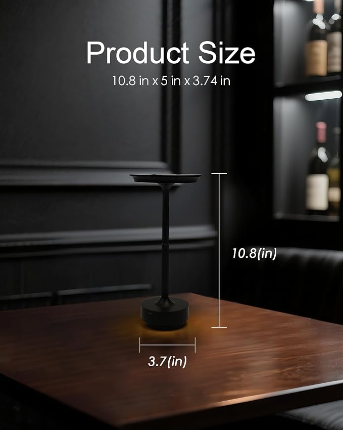 2 Pack Cordless Table Lamps, LED Rechargeable Battery Operated Desk Lamps - Image 5