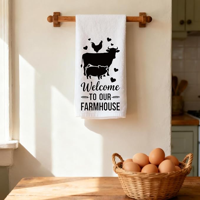 CUTHOLLOW Farm Decorative Kitchen Towels Set of 4, 15.74"x23.62" Soft & - Image 7