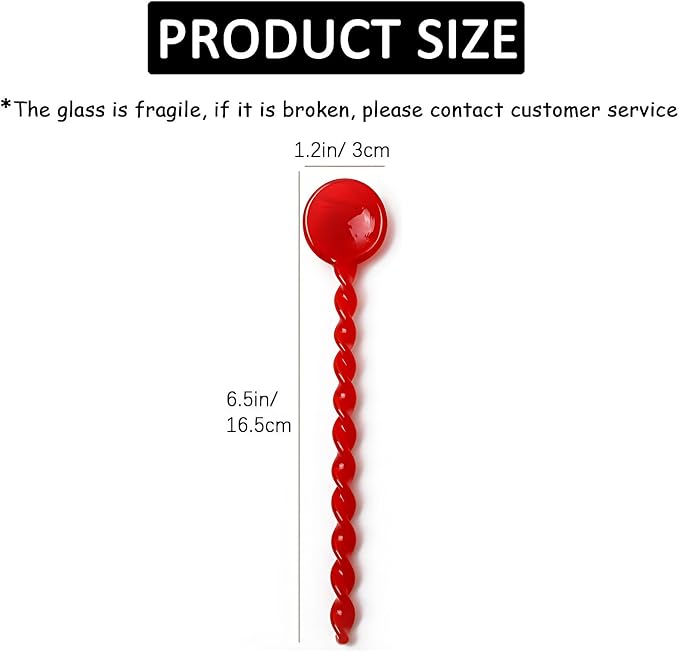 Glass Spoons, Heat Resistant Clear Coffee Spoon, 6.5 Inches Stirring Rod Mixing - Image 9