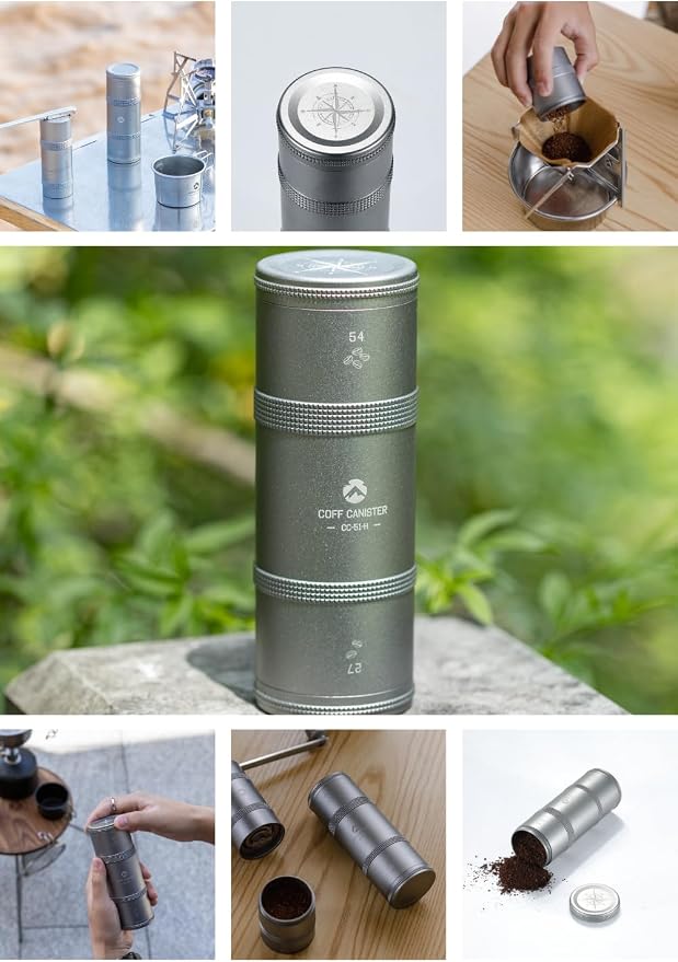 CAMPINGMOON 2-Layer Portable Coffee Bean Storage Canister Airtight Duralumin - Image 7