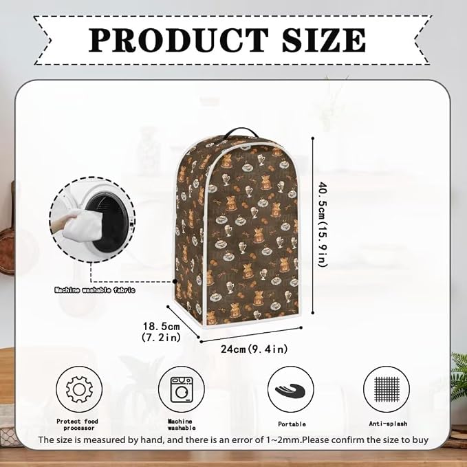 Coffee Cup Blender Dust Cover, Anti Fingerprint Polyester Stand Mixer or Coffee - Image 6