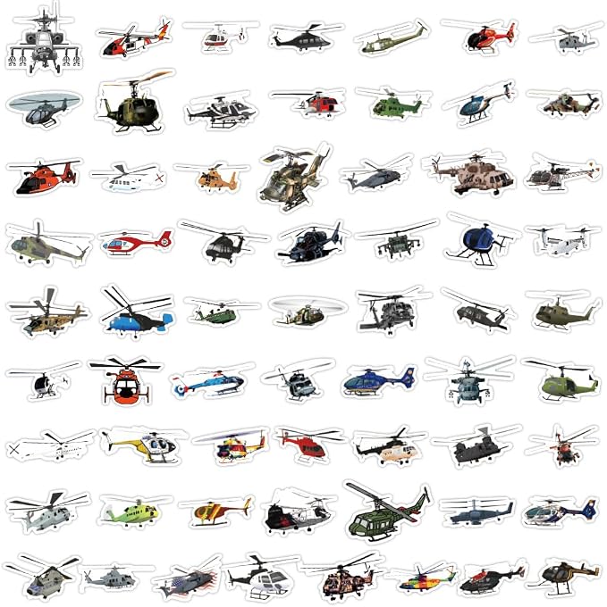 60Pcs Helicopter Stickers, Waterproof Vinyl Military Aircraft Decals - Image 5