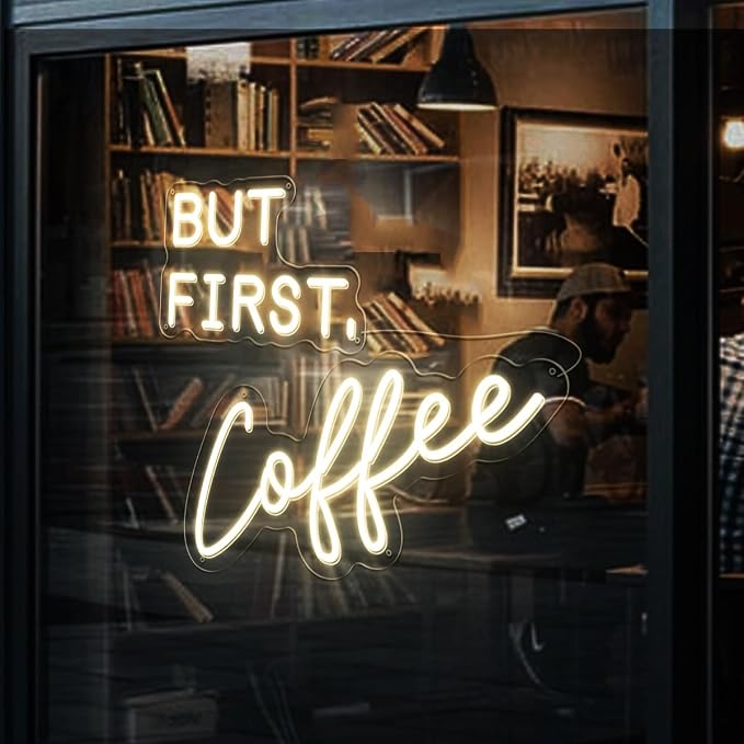 But First Coffee Neon Sign for Wall Decor, 17 * 16in Dimmable Warm White LED - Image 7