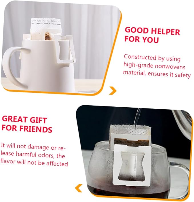 PRETYZOOM 50pcs Hand-poured Filter Coffee Filters Drip Tea Bags - Image 9