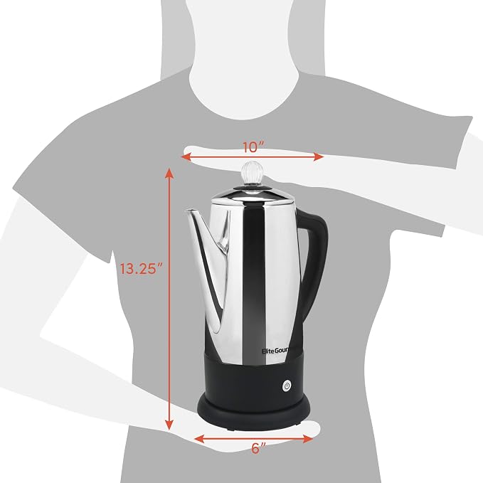 Elite Gourmet EC812 Electric 12-Cup Coffee Percolator - Image 7