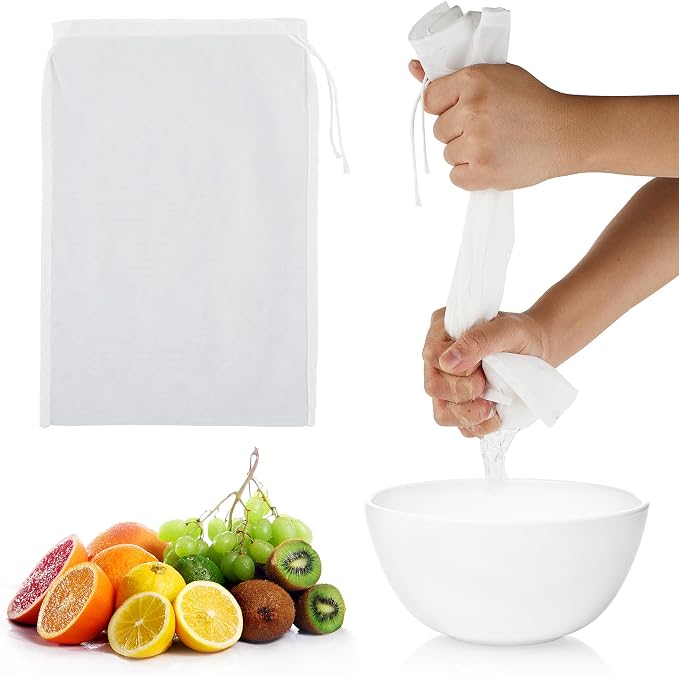 WLLHYF 4 Pack Nylon Nut Milk Bag 8 × 6 Inches Fine Mesh Cheese Cloth Multiple - Image 8