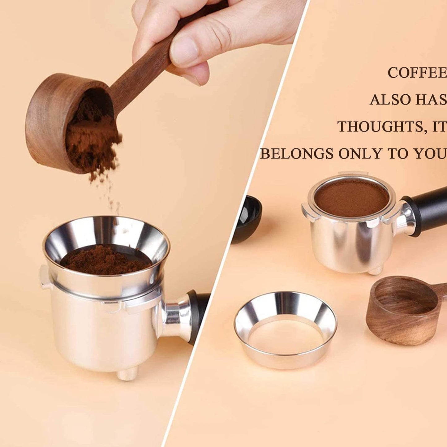Espresso Dosing Funnel Precision Aluminum Alloy Coffee Dosing Ring Accessories Set for Portafilter Hands-Free (51mm)