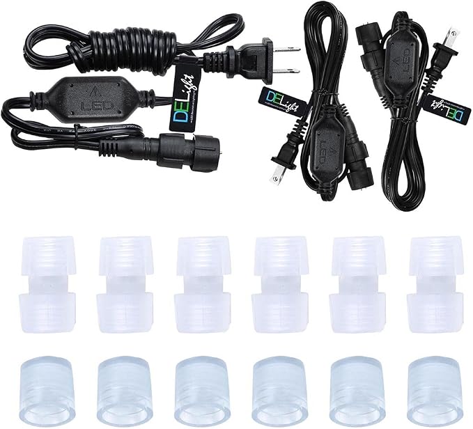 DELight AC 110-120V Waterproof IP65 150ft Crystal Blue 1620 LED Rope Lights 1m - Image 9