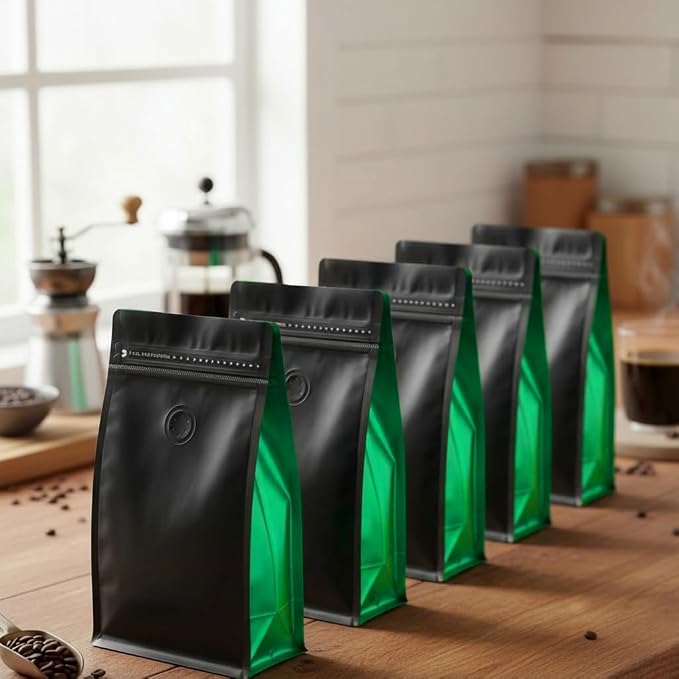 50 Pcs Coffee Bags With Valve Coffee Beans Bag with Heat Sealable Zipper - Image 8