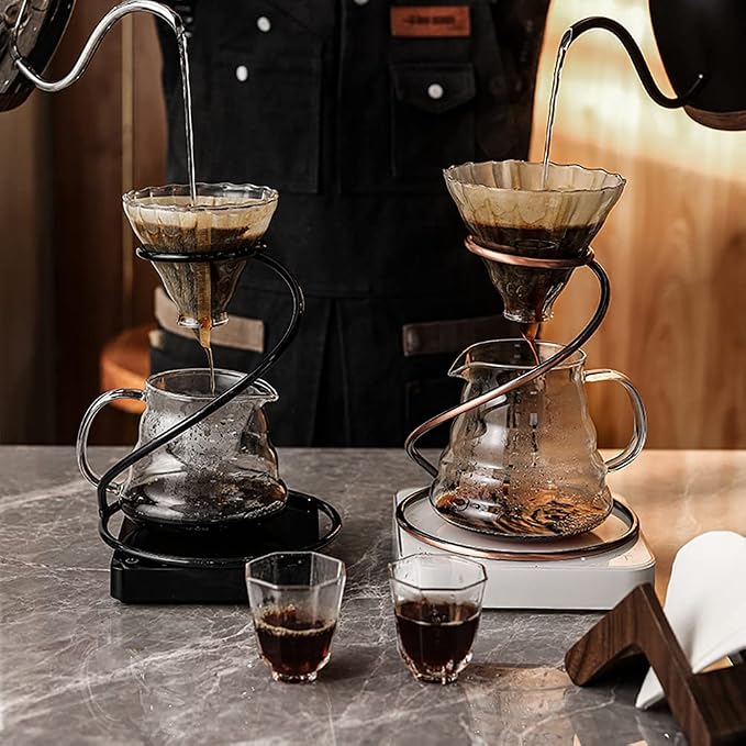 Pour Over Coffee Maker Set – Includes Glass Coffee Dripper, Metal Dripper Stand - Image 7