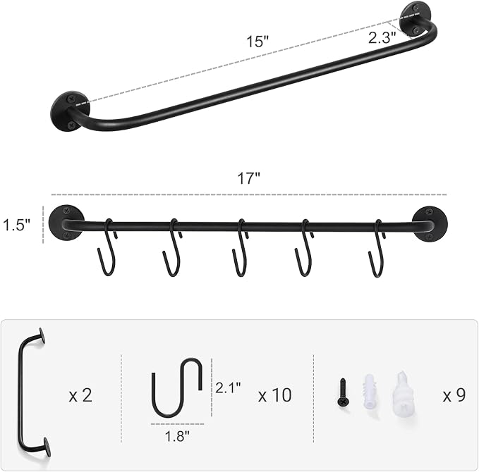 Mkono Mug Holder Wall Mounted Coffee Cup Rack Hanger Modern Metal Wall Rack - Image 6