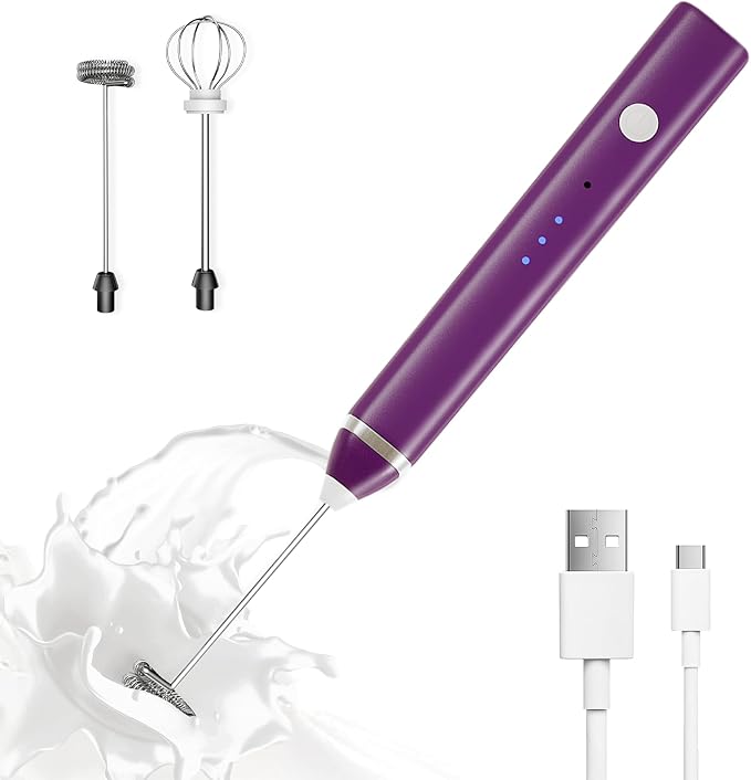Milk Frother Rechargeable Handheld Electric Whisk Coffee Frother Mixer - Image 6