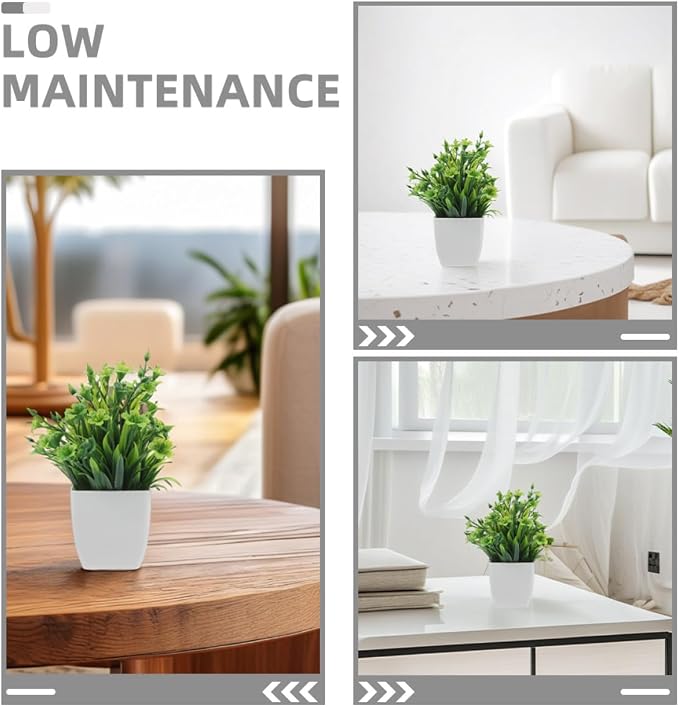 Ipetboom 3pcs Artificial Faux Plants in Pots Realistic Green Indoor Plants - Image 9