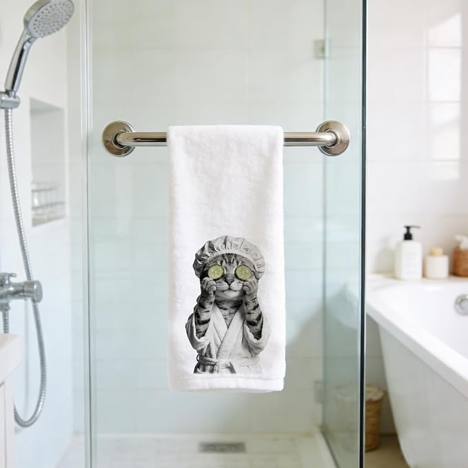 CUTHOLLOW Bath Funny Cat Decorative Kitchen Towels Set of 4, 15.74"x23.62" Soft - Image 7