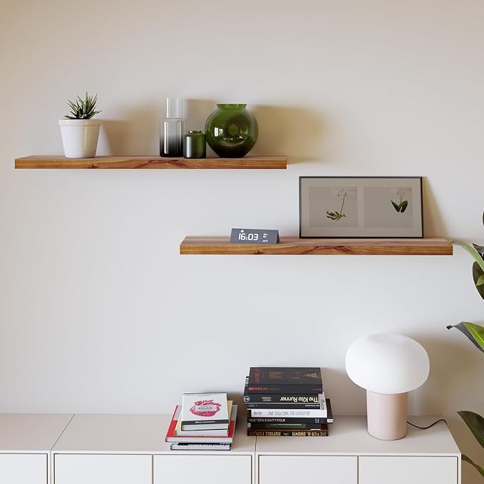 BATODA Set of 2 36" Wood Floating Shelves Wall Mounted – Rustic Farmhouse - Image 6