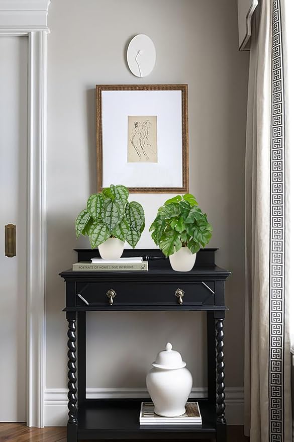 Fake Plants Small Artificial Plants Indoor Set of 2 Faux Plants - Image 6