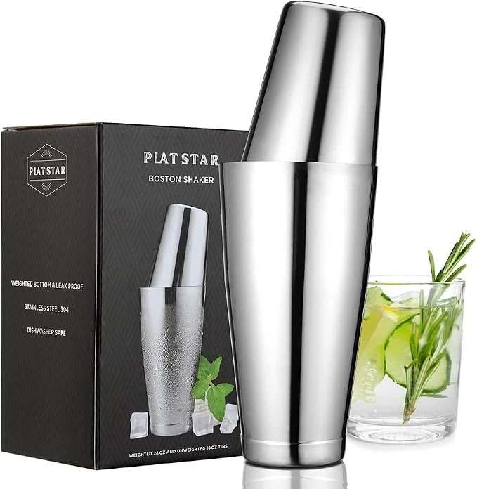 Boston Cocktail Shaker Set, Weighted 28oz Unweighted 18oz Shaker Tins, 304 - Image 6