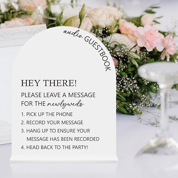 Audio Guest Book Sign, Wedding Engagement Bridal Shower Decor - Image 6